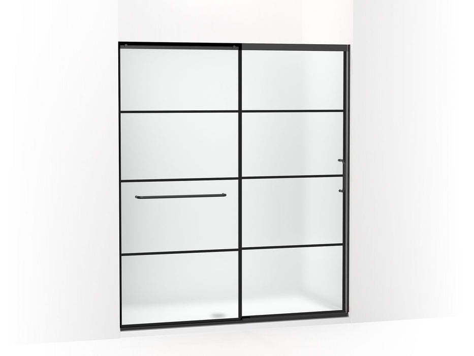 KOHLER K-707616-8G80 Elate Sliding shower door, 75-1/2" H x 62-1/4 - 65-5/8" W, with heavy 5/16" thick Frosted glass wit