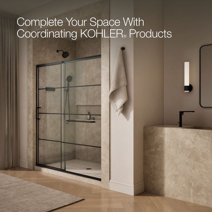 KOHLER K-707617-8G79 Elate Sliding shower door, 75-1/2" H x 68-1/4 - 71-5/8" W, with heavy 5/16" thick Crystal Clear...