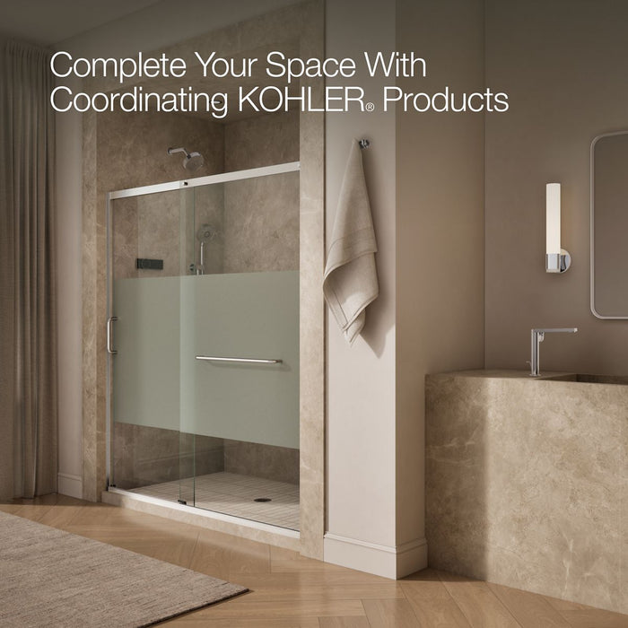 KOHLER K-707617-8G81 Elate Sliding shower door, 75-1/2" H x 68-1/4 - 71-5/8" W, with heavy 5/16" thick Crystal Clear...