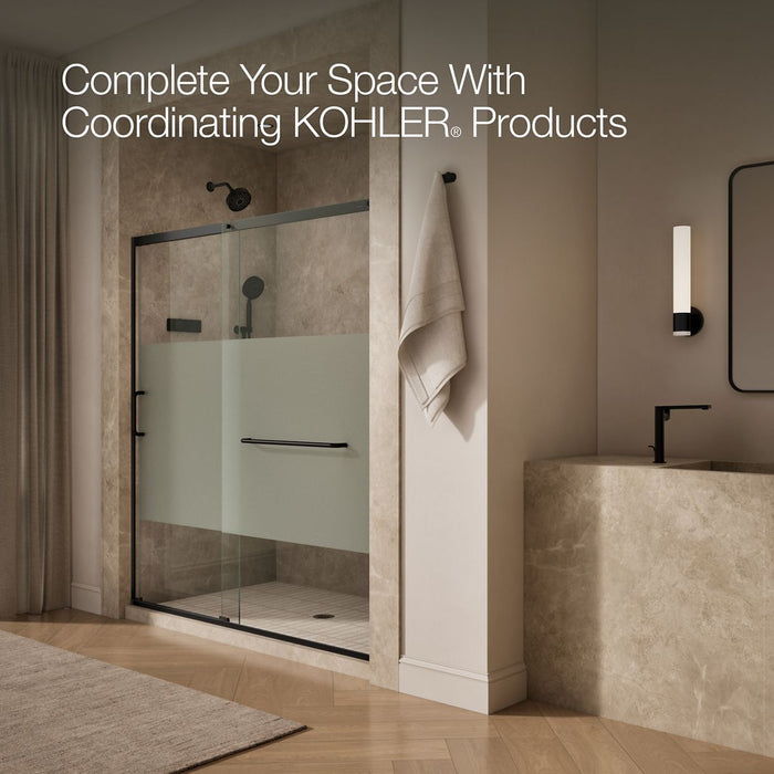 KOHLER K-707617-8G81 Elate Sliding shower door, 75-1/2" H x 68-1/4 - 71-5/8" W, with heavy 5/16" thick Crystal Clear...