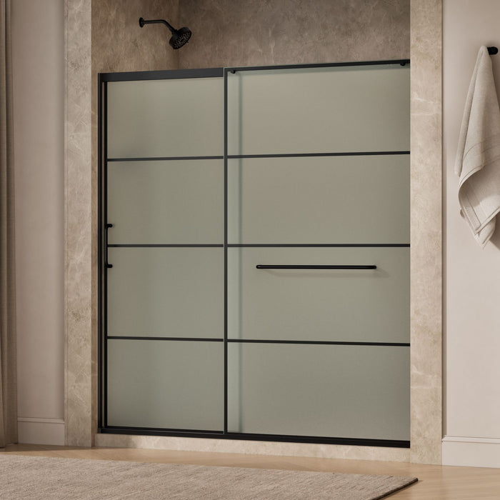 KOHLER K-707617-8G80 Elate Sliding shower door, 75-1/2" H x 68-1/4 - 71-5/8" W, with heavy 5/16" thick Frosted glass wit