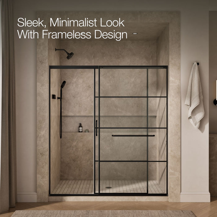 KOHLER K-707617-8G79 Elate Sliding shower door, 75-1/2" H x 68-1/4 - 71-5/8" W, with heavy 5/16" thick Crystal Clear gla