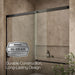 Kohler Elate Sliding bath door, 56-3/4" H x 56-1/4 - 59-5/8" W with heavy 5/16" thick Crystal Clear glass