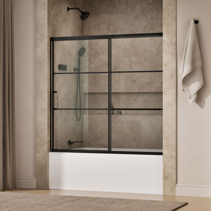 KOHLER K-707618-8G79 Elate Sliding bath door, 56-3/4" H x 56-1/4 - 59-5/8" W with heavy 5/16" thick Crystal Clear glass 