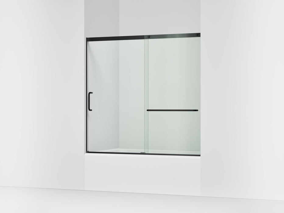 KOHLER K-707618-8L Elate Sliding bath door, 56-3/4" H x 56-1/4 - 59-5/8" W with heavy 5/16" thick Crystal Clear glass