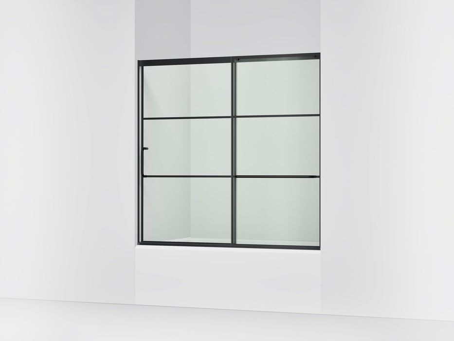 KOHLER K-707618-8G79 Elate Sliding bath door, 56-3/4" H x 56-1/4 - 59-5/8" W with heavy 5/16" thick Crystal Clear glass 