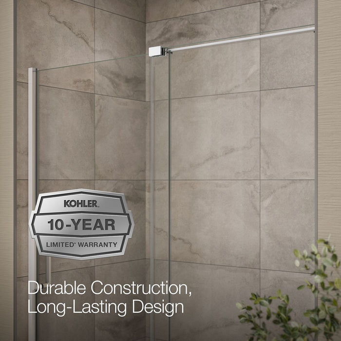 KOHLER K-707623-8L Echelon Sliding bath door, 58-1/4" H x 55-3/4 - 59-3/4" W, with 5/16" thick Crystal Clear glass