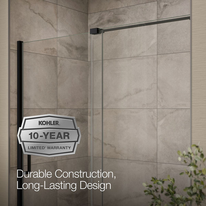 KOHLER K-707623-8L Echelon Sliding bath door, 58-1/4" H x 55-3/4 - 59-3/4" W, with 5/16" thick Crystal Clear glass