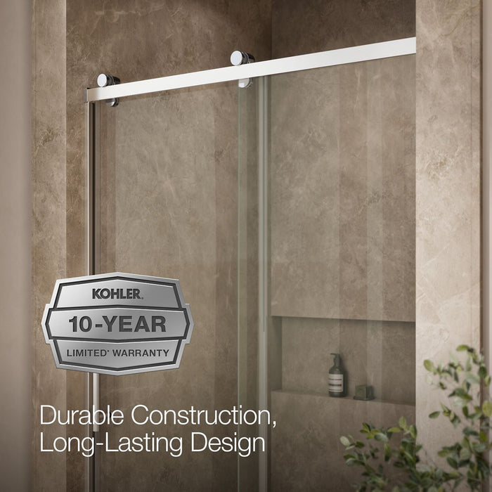 KOHLER K-709080-10L Rely 77" H sliding shower door with 3/8"-thick glass