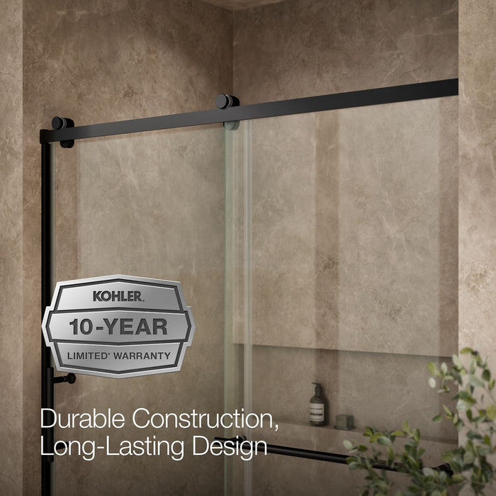 Kohler Rely 77" H sliding shower door with 3/8"-thick glass