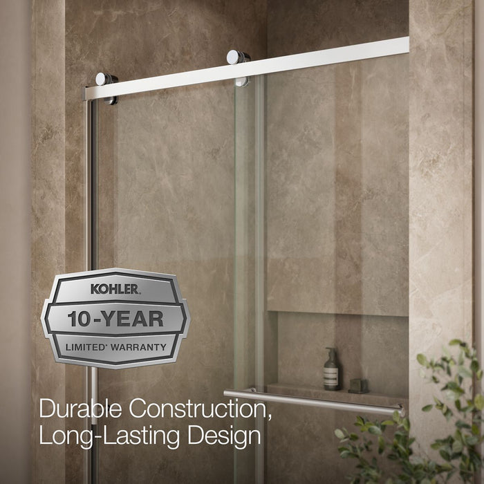 KOHLER K-709082-10L Rely 77" H sliding shower door with 3/8"-thick glass