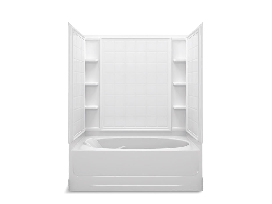 Sterling 71100122 Ensemble Tile 60" x 36" Vikrell® Bath/shower, Right Above-floor Drain, white