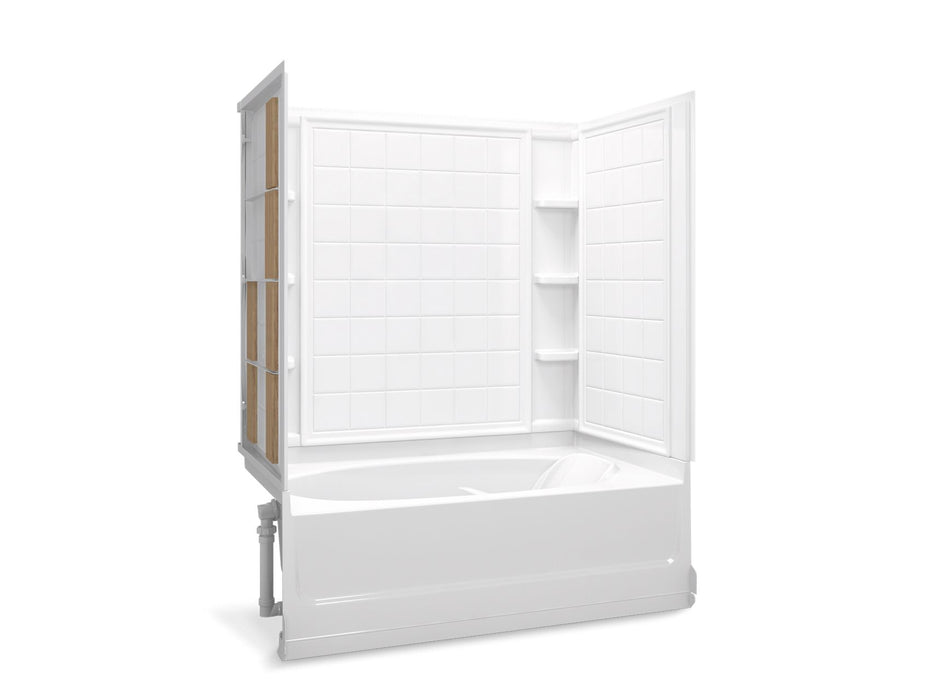 Sterling 71110118 Ensemble Tile 60" x 42" Vikrell® Bath/shower with Aging in Place Backerboards, Left Above-floor Drain,...