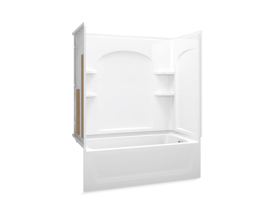 Sterling 71220126 Ensemble Curve 60" x 32" Vikrell® Bath/shower with Aging in Place Backerboards, Right Drain, white