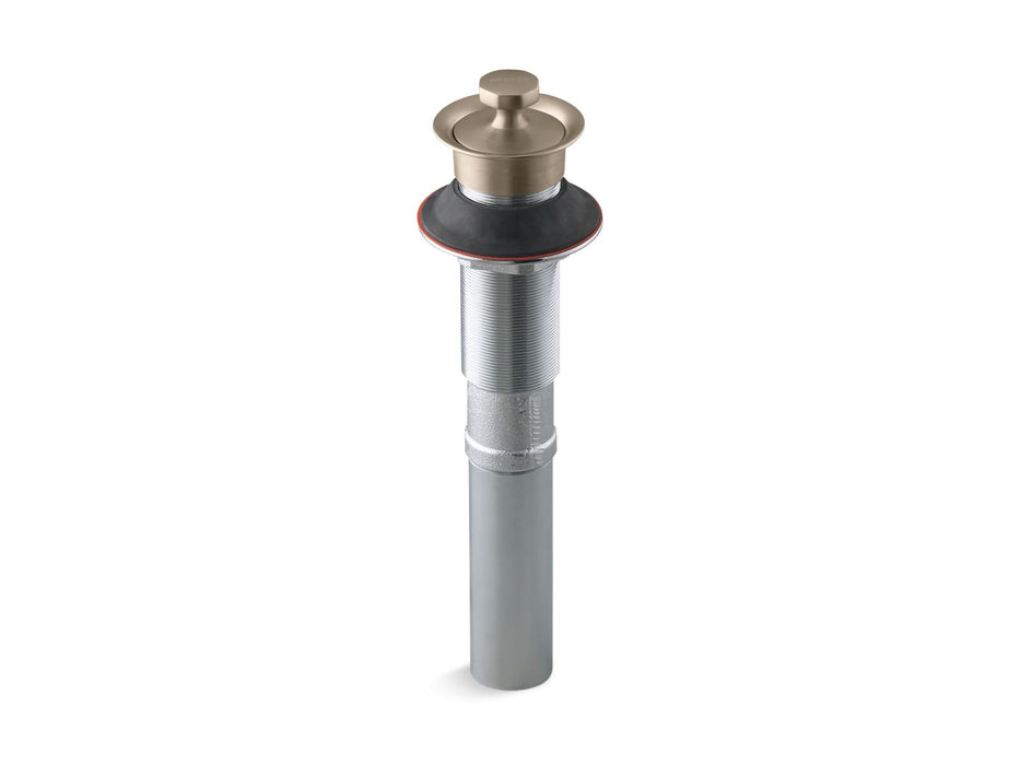 KOHLER Bathroom sink drain with non-removable metal stopper and without overflow