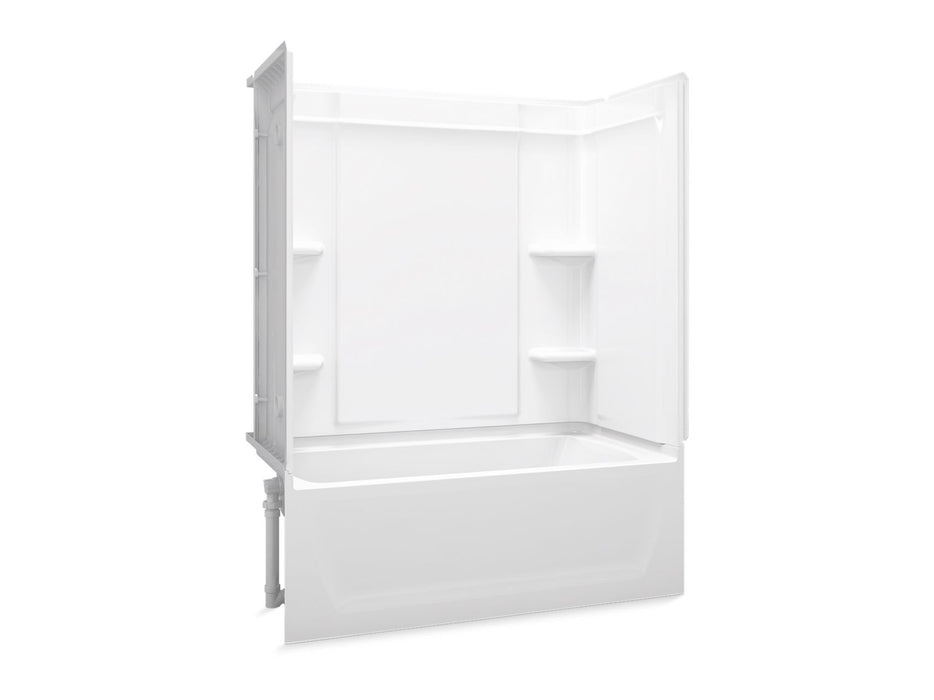 Sterling 71320112 Ensemble Medley 60" x 32" Vikrell® Bath/shower, Left Above-floor Drain, white