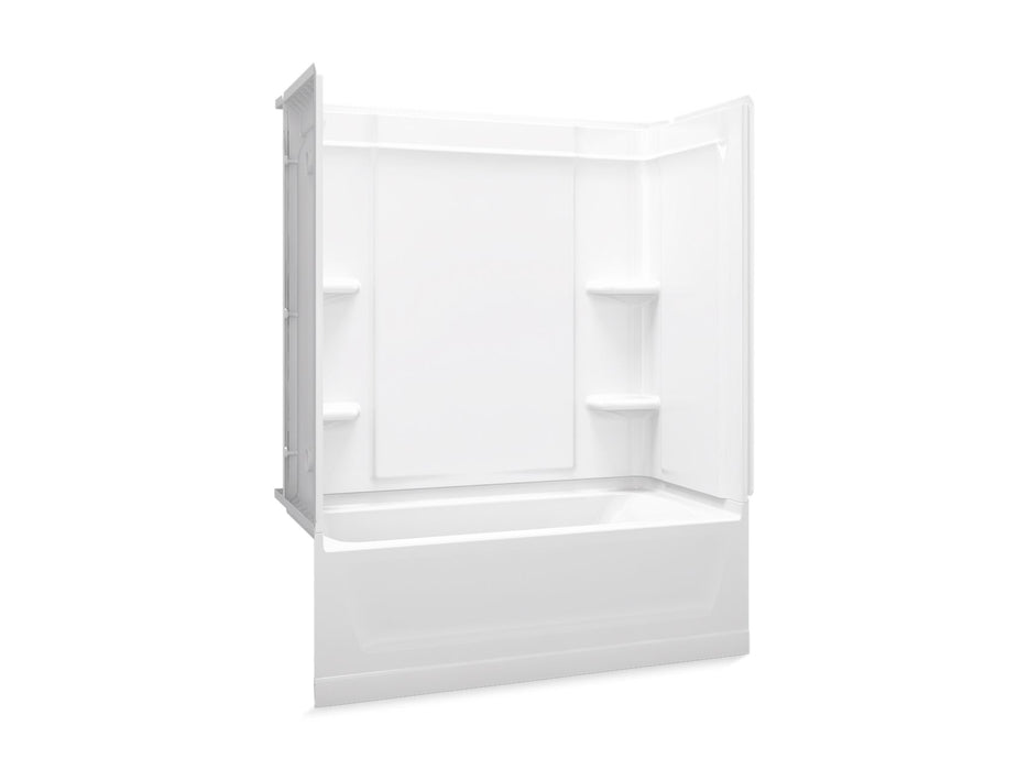 Sterling 71370118 Ensemble Medley 60" x 30" Vikrell® Bath/shower with Aging in Place Backerboards, Left Above-floor...