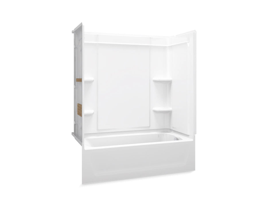 Sterling 71370126 Ensemble Medley 60" x 30" Vikrell® Bath/shower with Aging in Place Backerboards, Right Drain, white