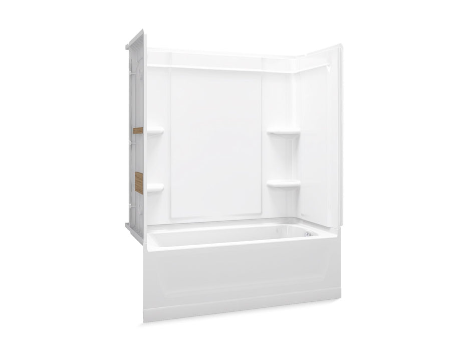 Sterling 71370128 Ensemble Medley 60" x 30" Vikrell® Bath/shower with Aging in Place Backerboards, Right Above-floor...
