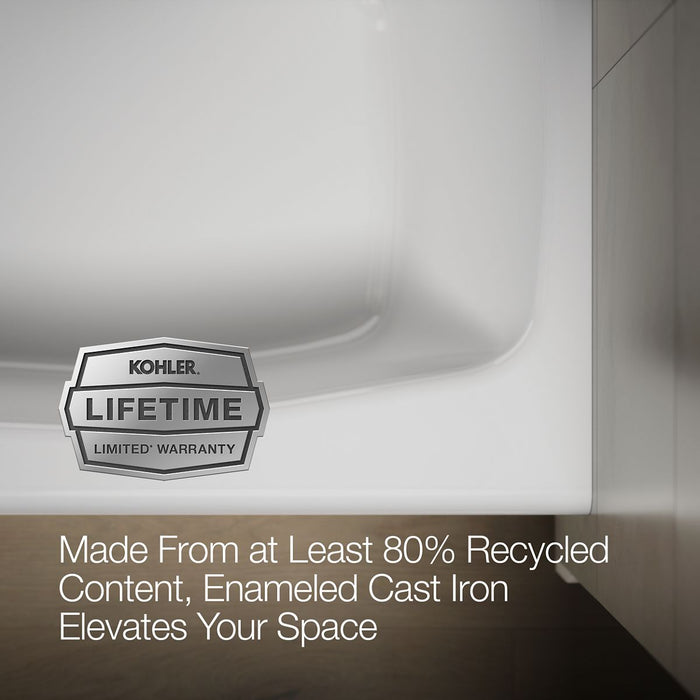 KOHLER Villager 60" x 34-1/4" alcove bath, left drain