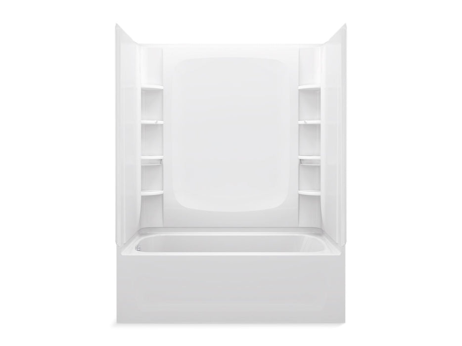 Sterling 71420122 STORE+ 60" x 32" Vikrell® Bath/shower, Right Above-floor Drain, white