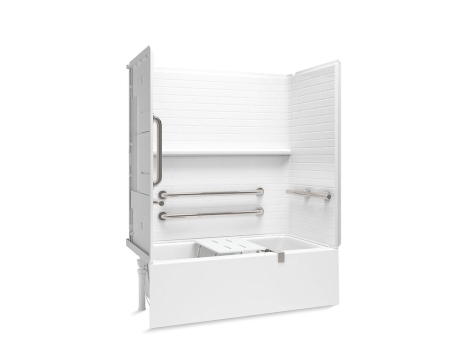 Sterling 71610115 Forum Traverse 60" x 32" Vikrell® Bath/shower with Aging in Place Backerboards, Grab Bars, and Bath...