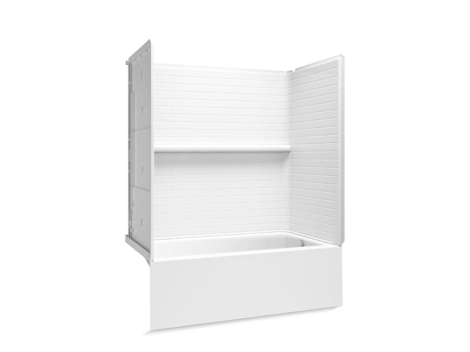 Sterling 71610126 Forum Traverse 60" x 32" Vikrell® Bath/shower with Aging in Place Backerboards, Right Drain, white
