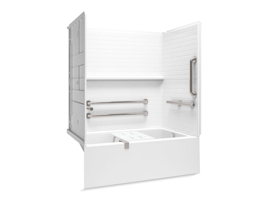 Sterling 71620125 Forum Traverse 60" x 36" Vikrell® Alcove Bath/shower with Aging in Place Backerboards, Grab Bars, and...