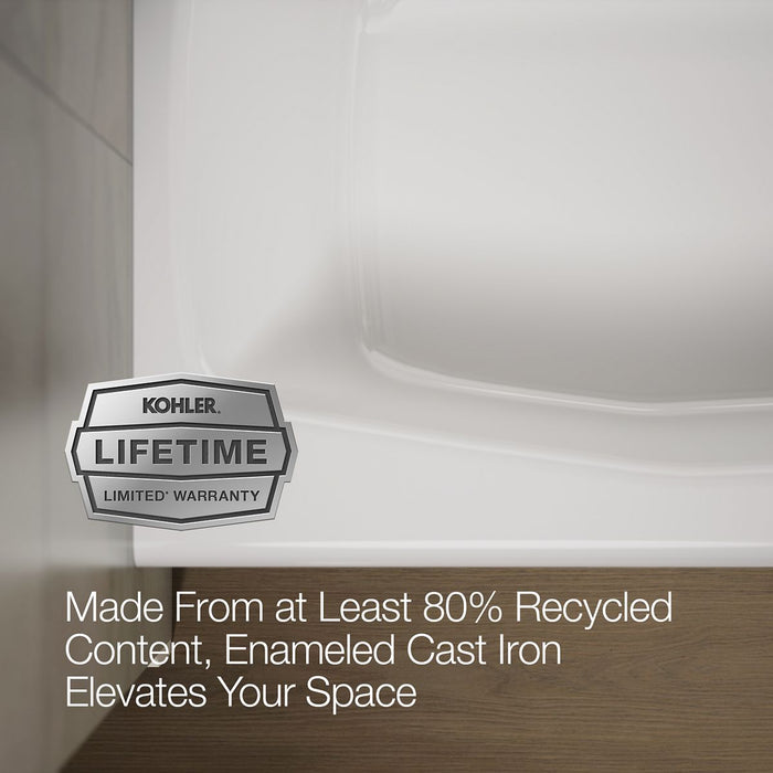 KOHLER Villager 60" x 30-1/4" alcove bath, right drain