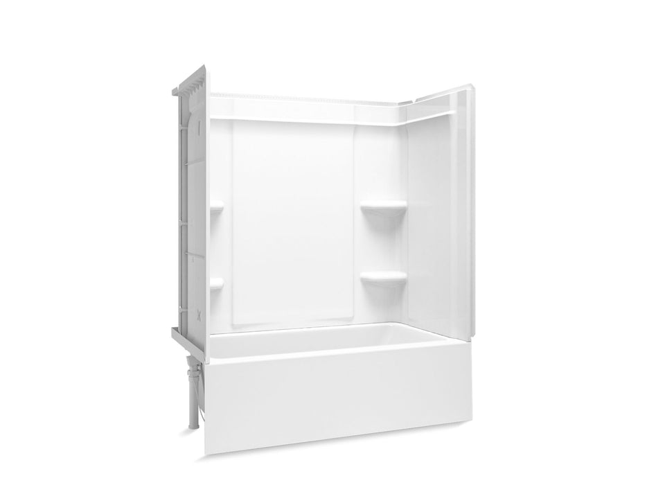 Sterling 71700116 Forum Medley 60" x 30" Vikrell® Bath/shower with Aging in Place Backerboards, Left Drain, white