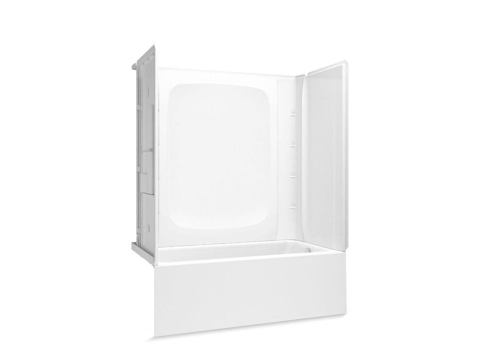 Sterling 71800128 Forum STORE+ 60" x 30" Above-floor-drain Vikrell® Bath/shower with Aging in Place Backerboards, Right...