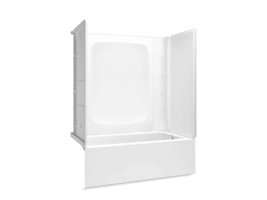 Sterling 71810126 Forum STORE+ 60" x 32" Vikrell® Bath/shower with Aging in Place Backerboards, Right Drain, white