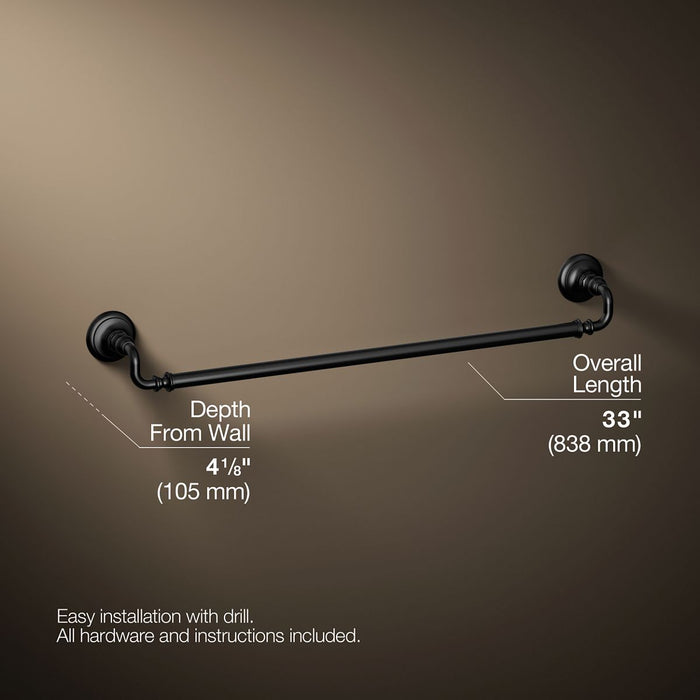 KOHLER K-72569 Artifacts 30" towel bar, matte black - view 5