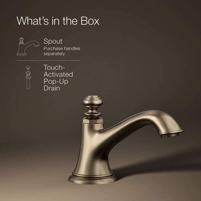 KOHLER K-72759 Artifacts Bathroom sink faucet spout with Bell design, 1.2 gpm