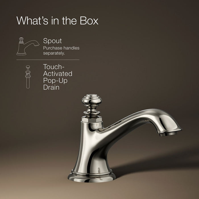 KOHLER K-72759 Artifacts Bathroom sink faucet spout with Bell design, 1.2 gpm