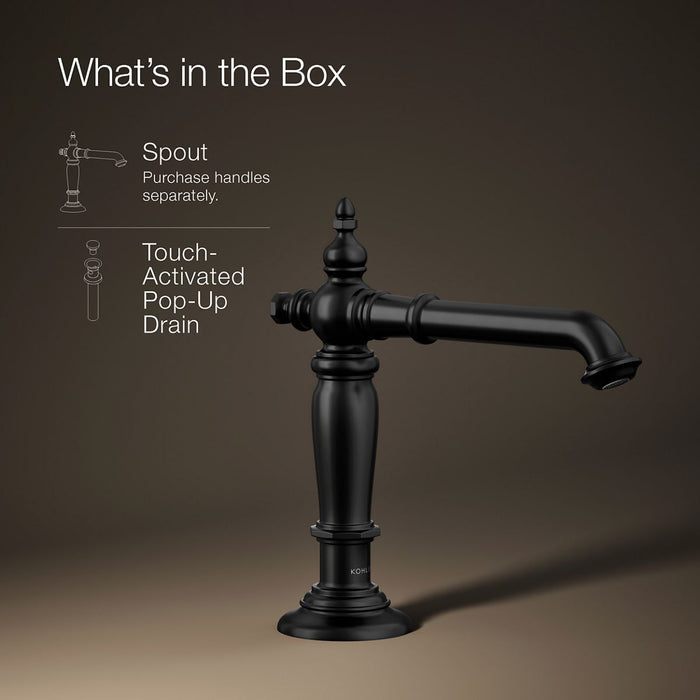 KOHLER K-72760 Artifacts Bathroom sink faucet spout with Column design, 1.2 gpm