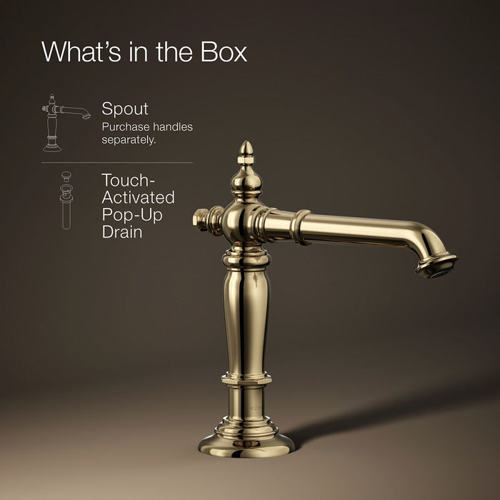 KOHLER Artifacts Bathroom sink faucet spout with Column design, 1.2 gpm