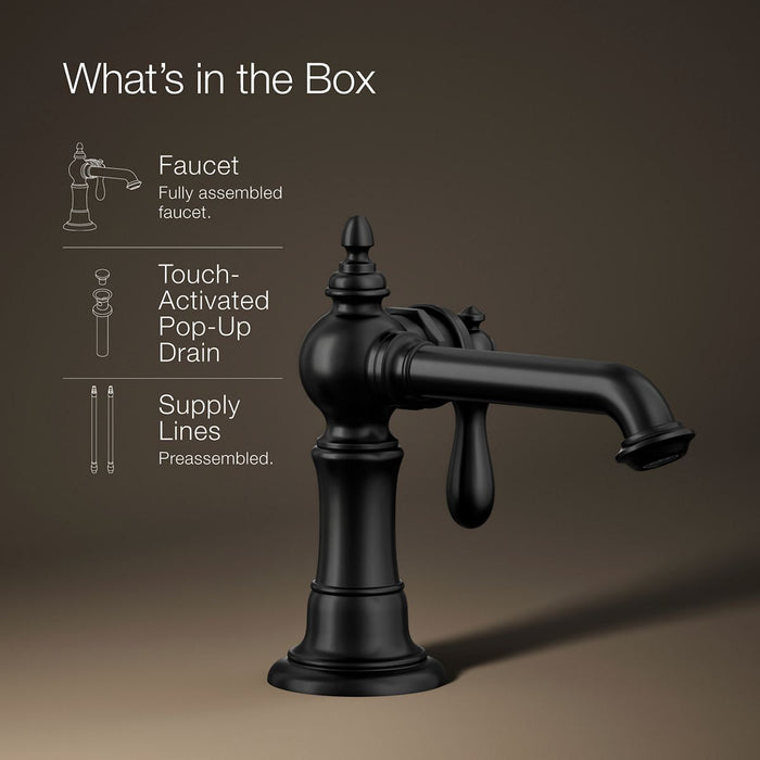 KOHLER K-72762-9M Artifacts Single-handle bathroom sink faucet, 1.2 gpm