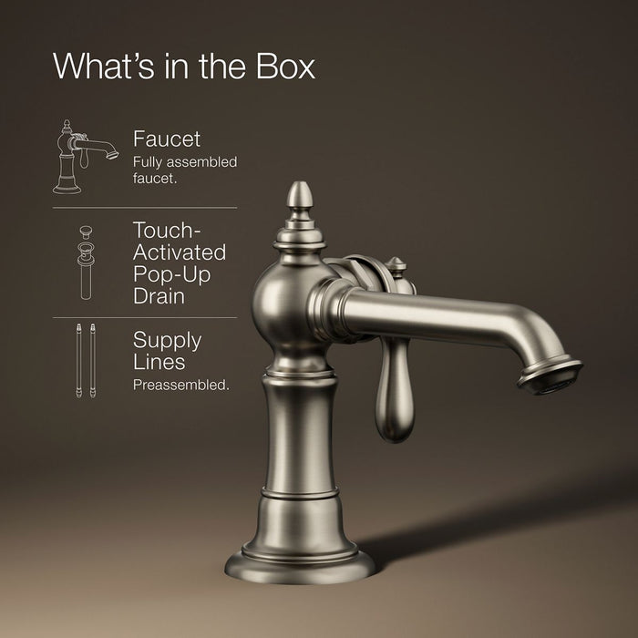 KOHLER K-72762-9M Artifacts Single-handle bathroom sink faucet, 1.2 gpm