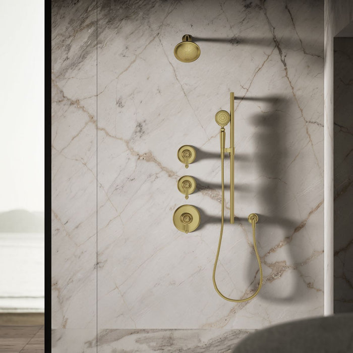 KOHLER K-72773 Artifacts Single-function showerhead, 2.5 gpm, vibrant brushed moderne brass - view 3