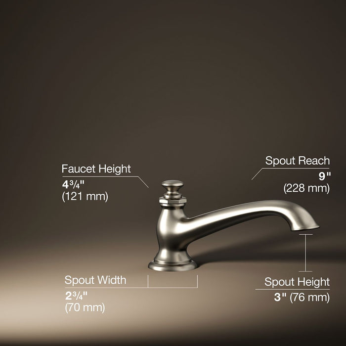 KOHLER K-72777 Artifacts Deck-mount bath spout with flare design, vibrant brushed nickel - view 2