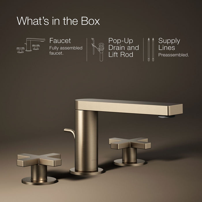 KOHLER K-73060-3 Composed Widespread bathroom sink faucet with Cross handles, 1.2 gpm, vibrant brushed bronze - view 5