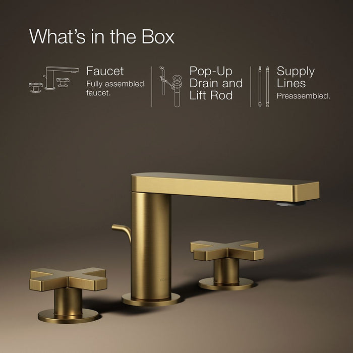 Kohler Composed Widespread bathroom sink faucet with Cross handles, 1.2 gpm
