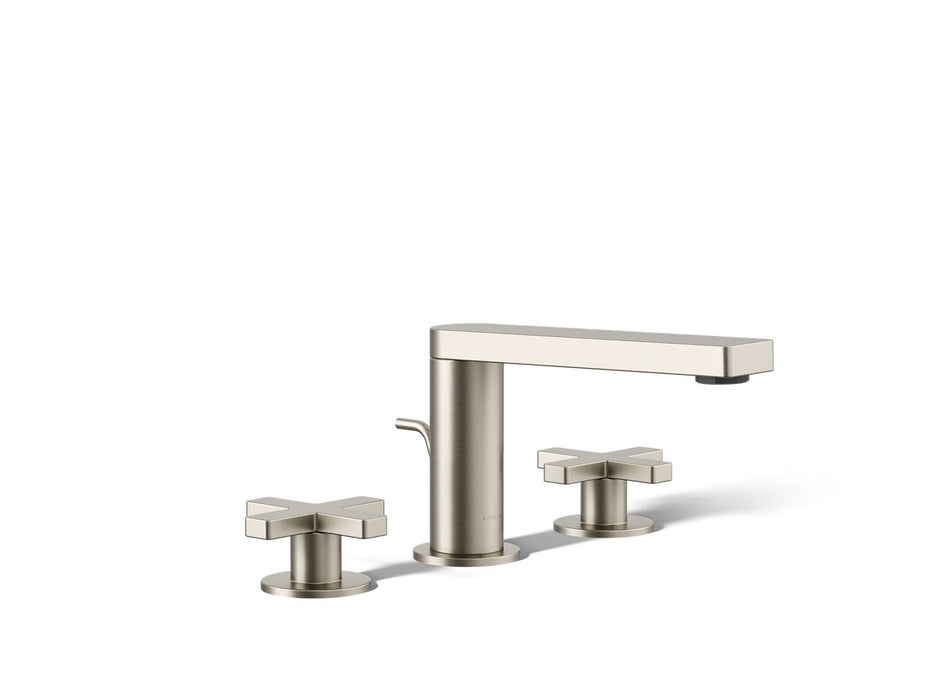 KOHLER K-73060-3 Composed Widespread bathroom sink faucet with Cross handles, 1.2 gpm, vibrant brushed nickel