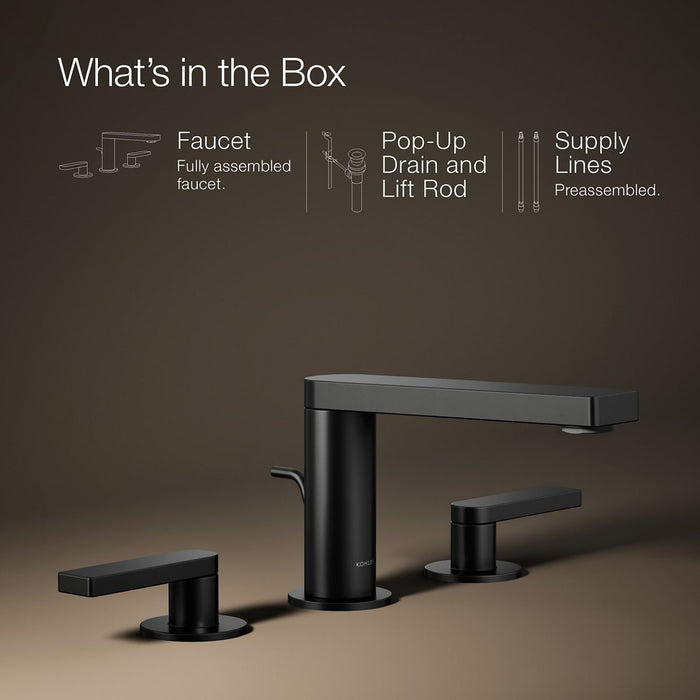 KOHLER KOHLER K-73060-4 Composed Widespread bathroom sink faucet with Lever handles, 1.2 gpm