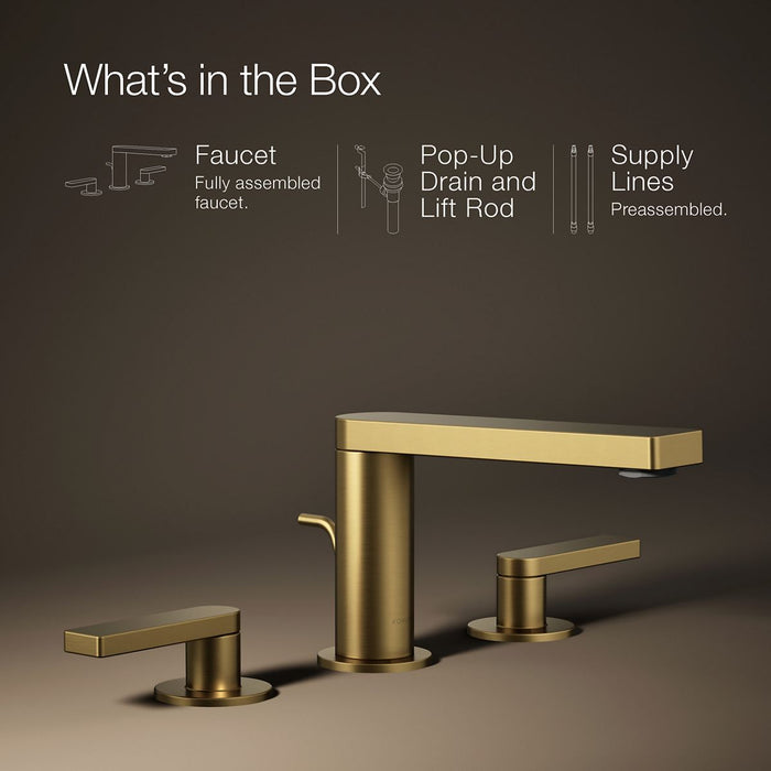 KOHLER KOHLER K-73060-4 Composed Widespread bathroom sink faucet with Lever handles, 1.2 gpm