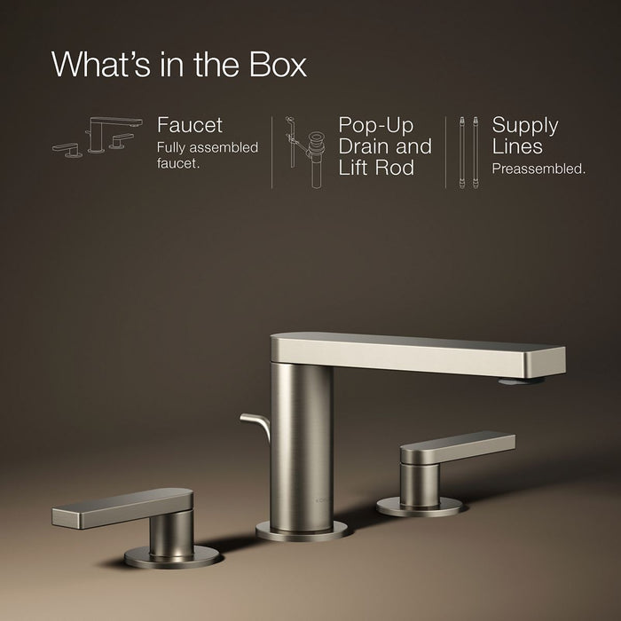 KOHLER K-73060-4 Composed Widespread bathroom sink faucet with Lever handles, 1.2 gpm