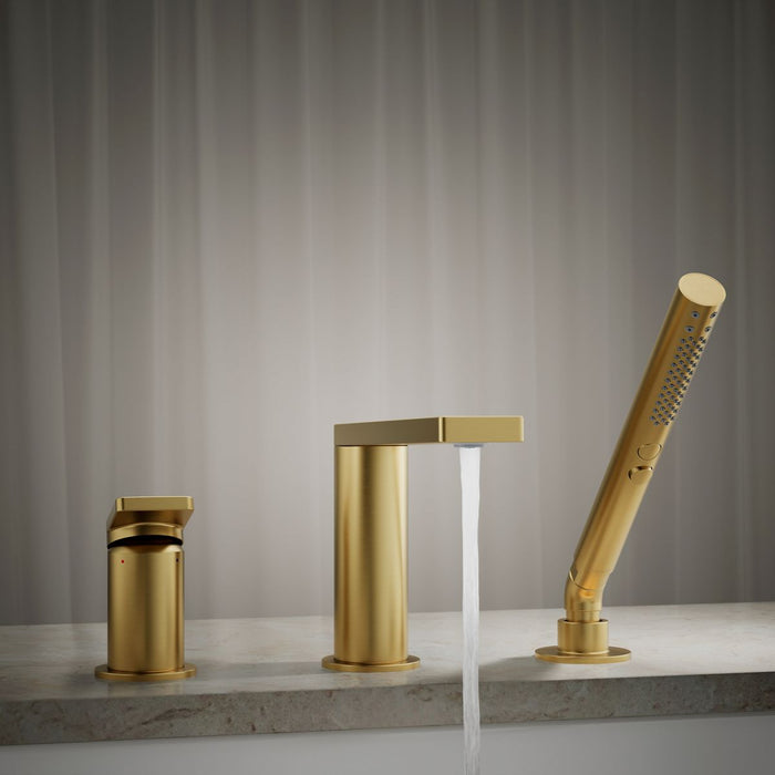 KOHLER K-73078-4 Composed Deck-mount bath faucet with handshower, vibrant brushed moderne brass - view 5
