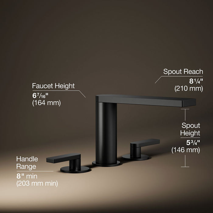 KOHLER K-73081-4 Composed Deck-mount bath faucet with lever handles, matte black - view 5