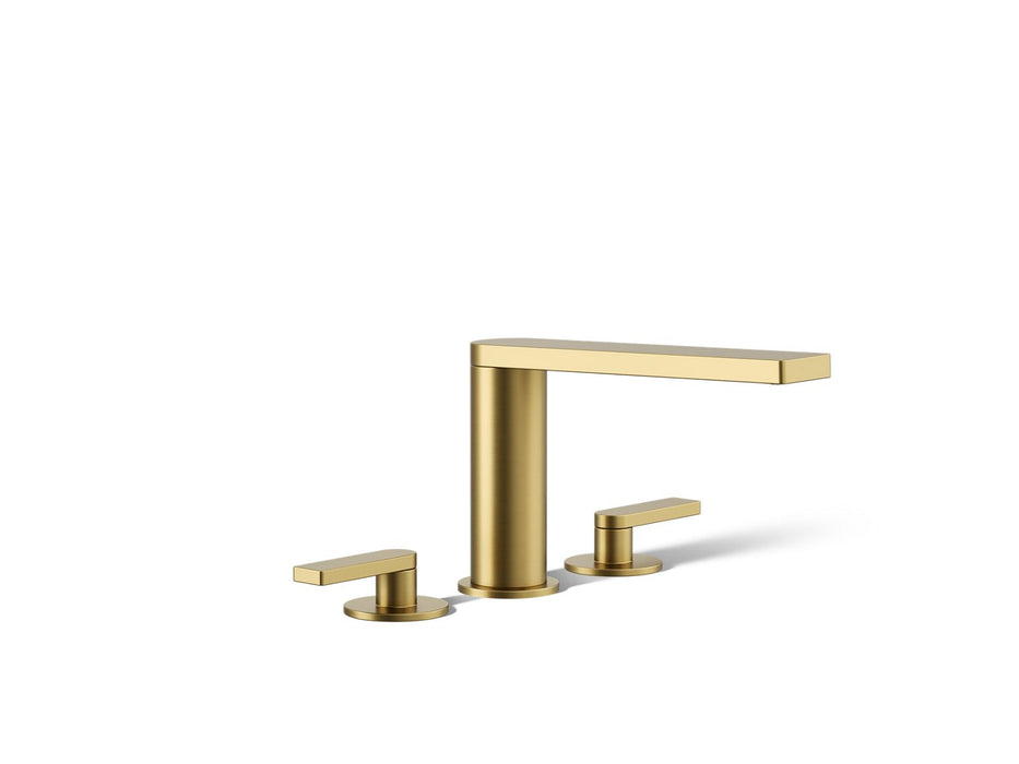 KOHLER K-73081-4 Composed Deck-mount bath faucet with lever handles, vibrant brushed moderne brass